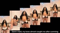 Damn <em>maid</em>! my boss almost caught me after cumming 
